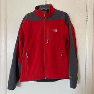 Red & Gray North Face Fleece Lined Jacket